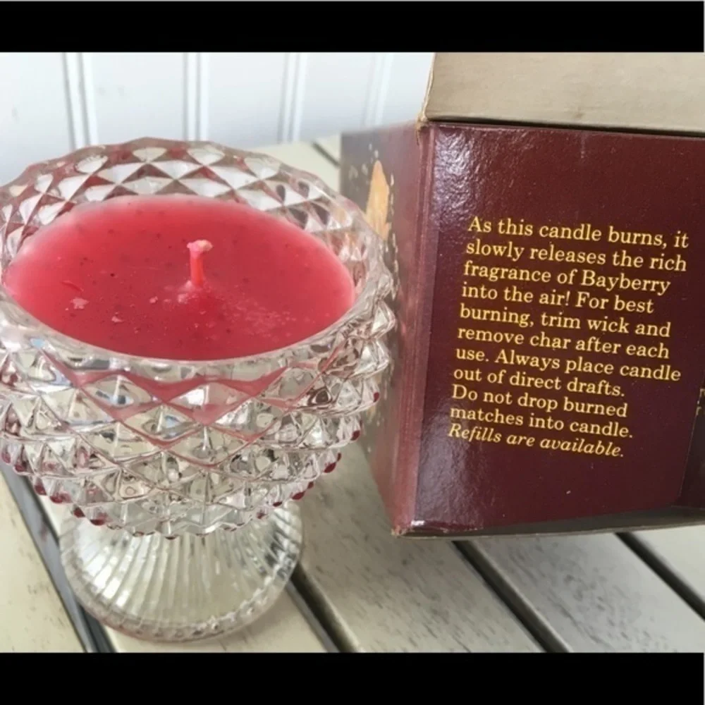 Vtg Avon Facets of Light Bayberry Candle Holder